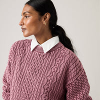 LEVI'S® WOMEN'S LEILAH CABLE CREWNECK SWEATER - MULTI COLOUR