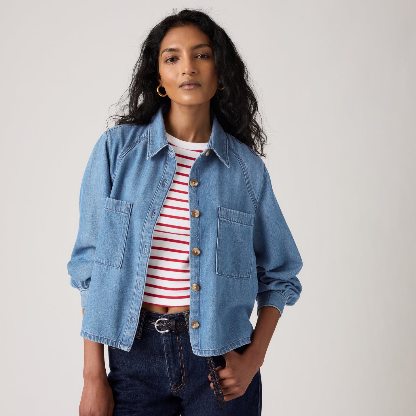 LEVI'S® WOMEN'S TINI LONG-SLEEVE UTILITY SHIRT - MULTI COLOUR