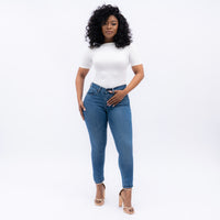 LEVI'S® WOMEN'S CURVY SUPER SKINNY - MED INDIGO - WORN IN