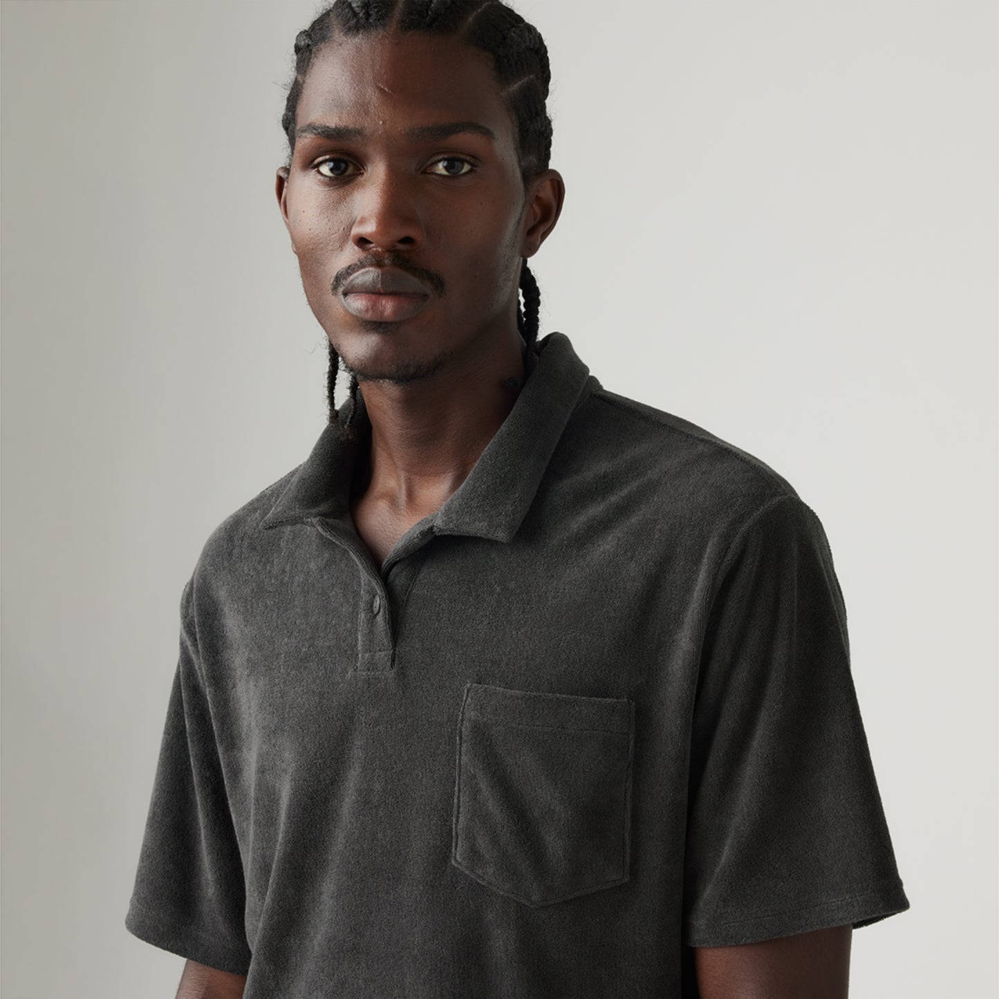 LEVI'S® MEN'S TERRY POCKET POLO - BLACK