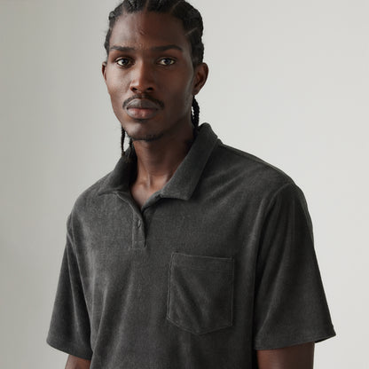 LEVI'S® MEN'S TERRY POCKET POLO - BLACK