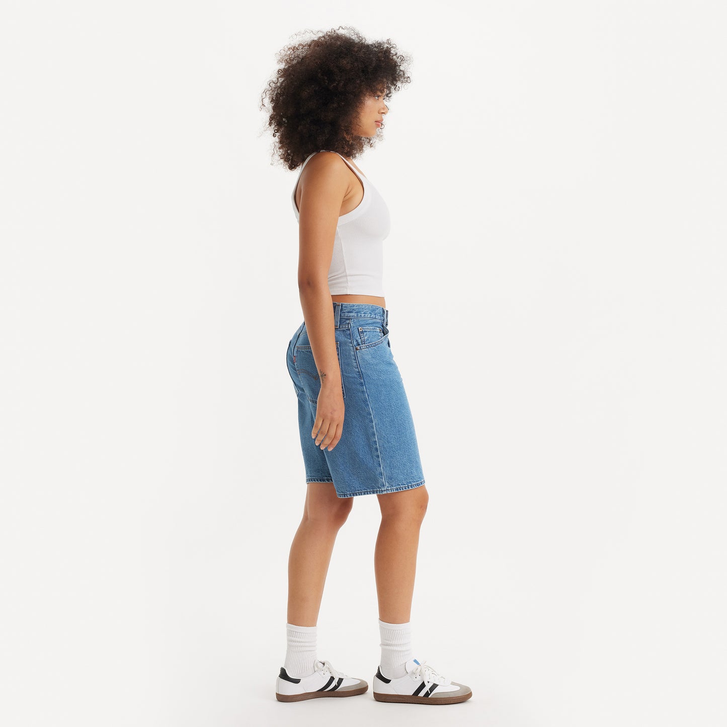LEVI'S® WOMEN'S BAGGY DAD JORTS - DARK INDIGO - FLAT FINISH