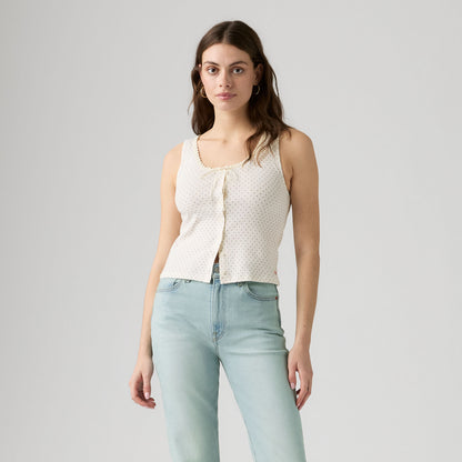 LEVI'S® DRY GOODS WOMEN'S POINTELLE LACE TANK - WHITE