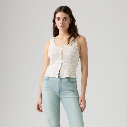 LEVI'S® DRY GOODS WOMEN'S POINTELLE LACE TANK - WHITE