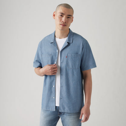 LEVI'S® MEN'S CLASSIC CAMP SHIRT - MED INDIGO - WORN IN