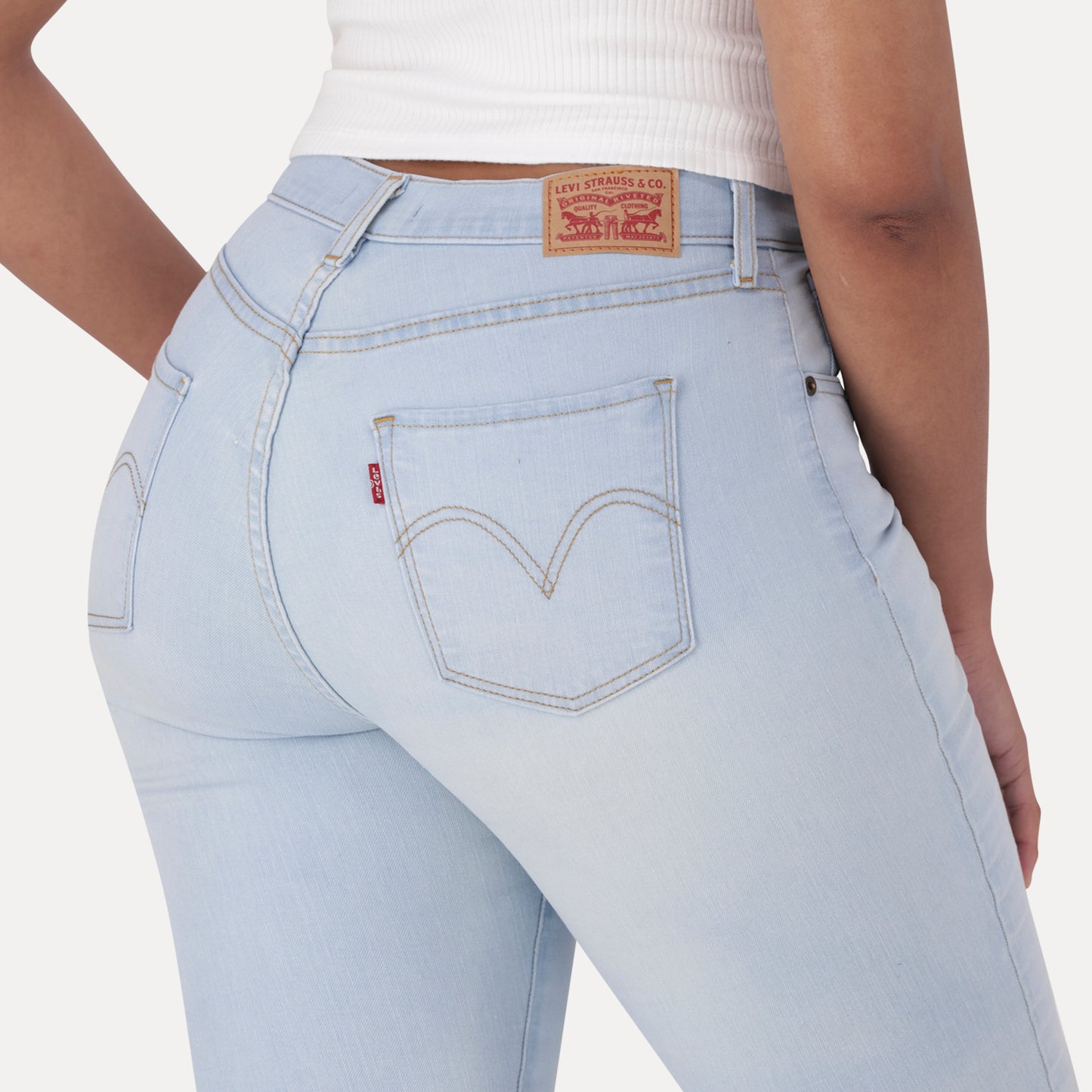 LEVI'S® CURVY HIRISE SUPERSKINNY  - LIGHT INDIGO - WORN IN