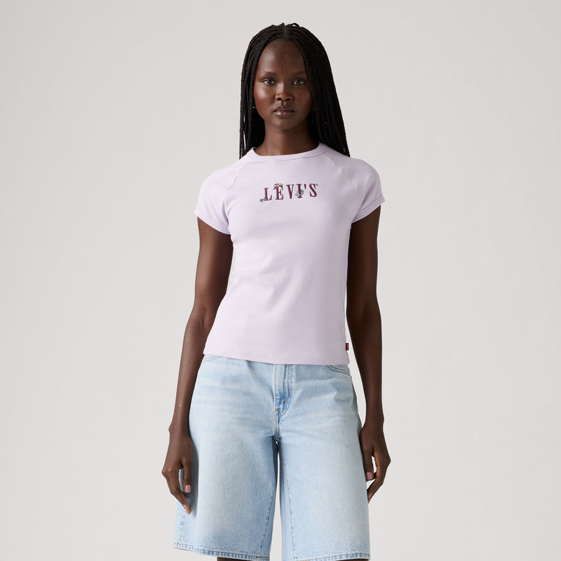 LEVI'S® WOMEN'S GRAPHIC RILEY RAGLAN TEE - PURPLE