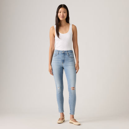 LEVI'S® WOMEN'S 720 HIGH-RISE SUPER SKINNY JEANS - MED INDIGO - WORN IN