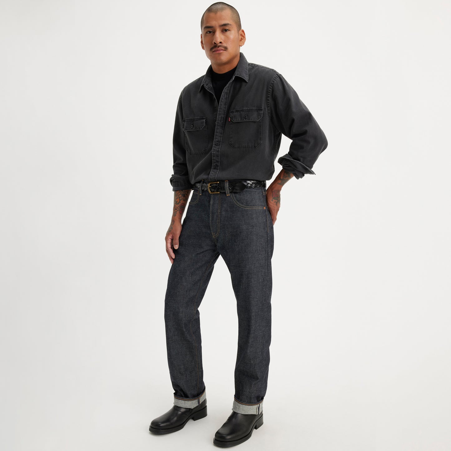 LEVI'S® MEN'S 501® ORIGINAL SHRINK-TO-FIT™ SELVEDGE JEANS - DARK WASH