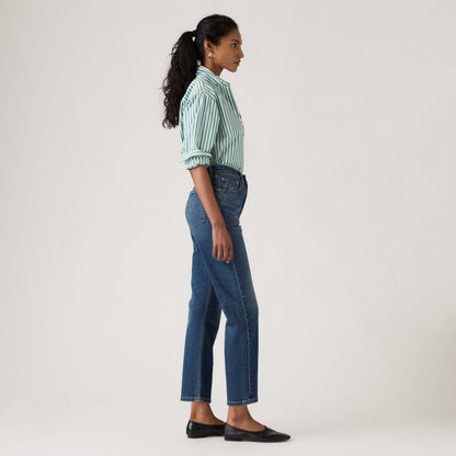 LEVI'S® WOMEN'S CROPPED 501 ORIGINAL® JEANS - MED INDIGO - WORN IN