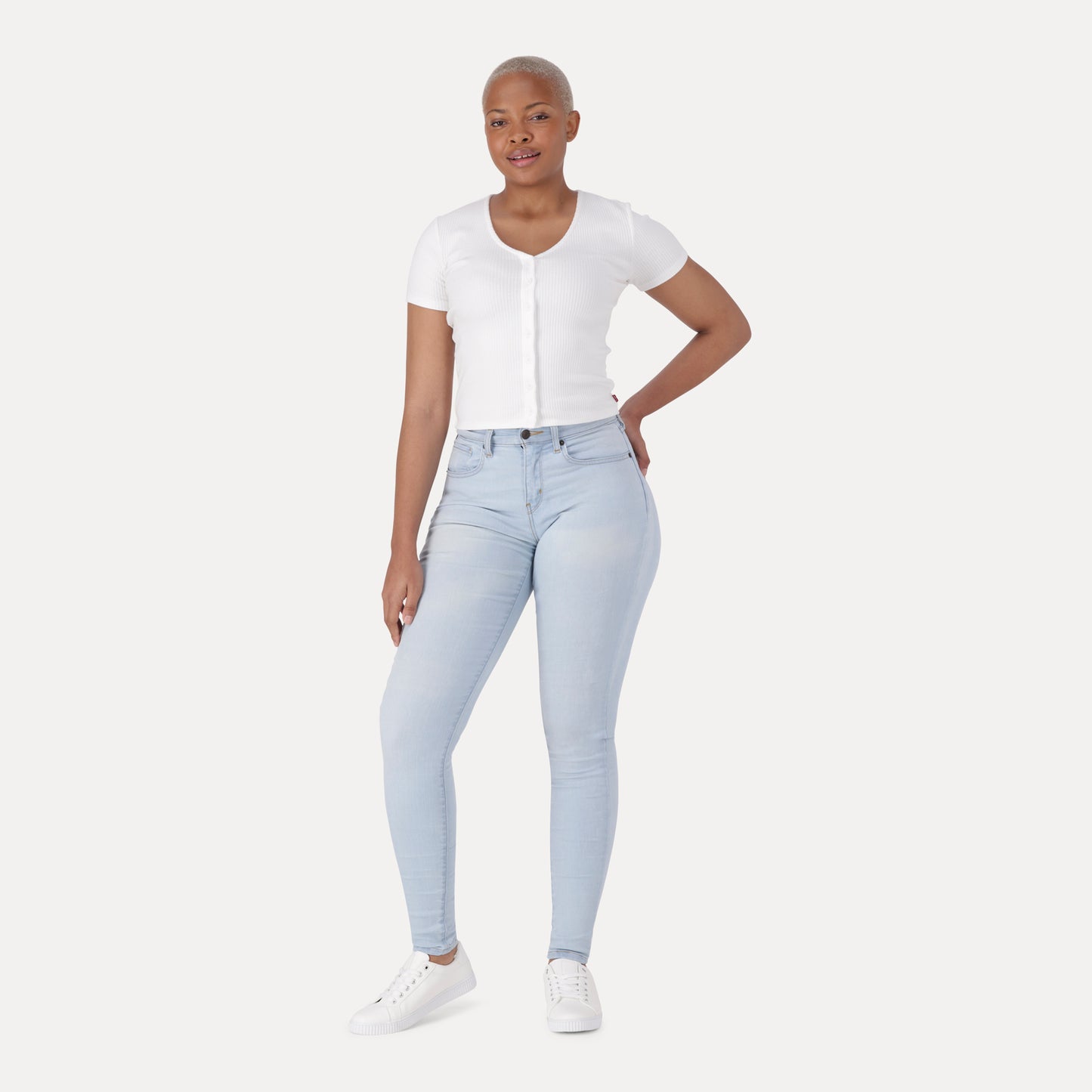 LEVI'S® CURVY HIRISE SUPERSKINNY  - LIGHT INDIGO - WORN IN