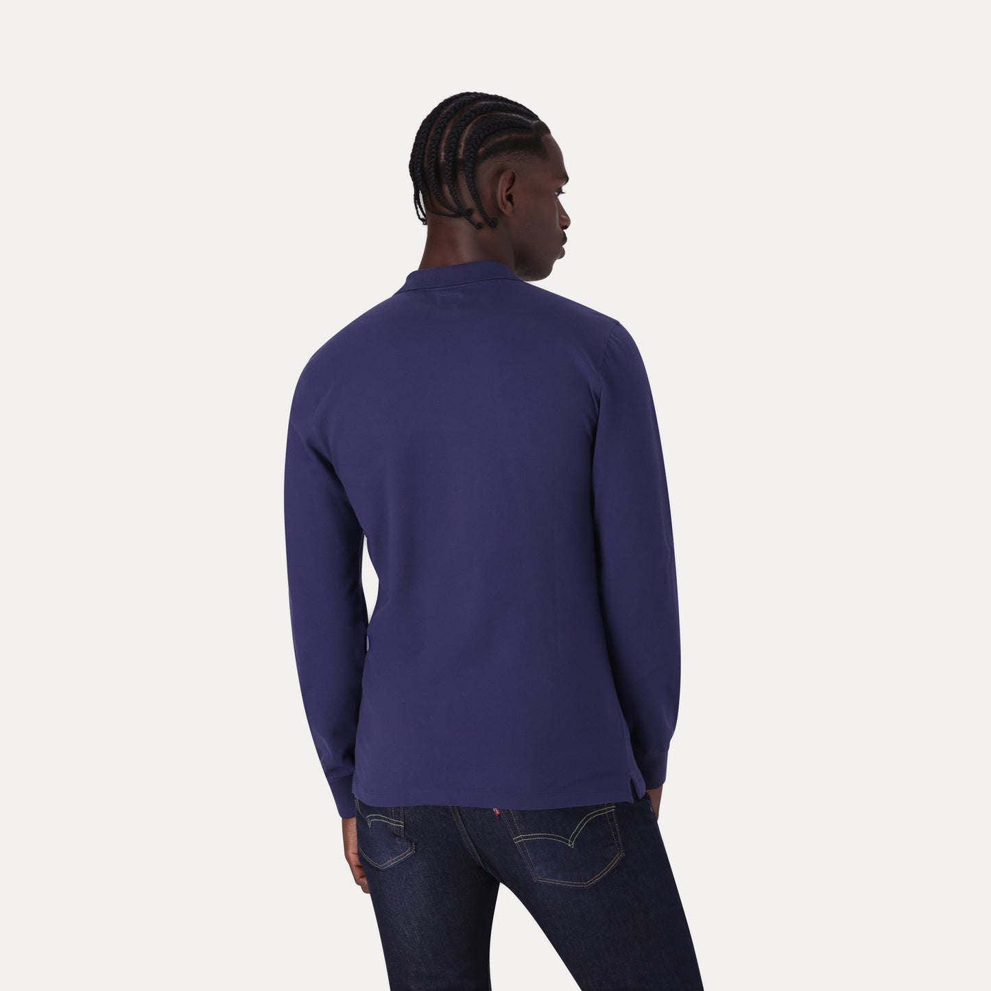 LEVI'S® MEN'S LONG-SLEEVE SLIM HOUSEMARK POLO - BLUE