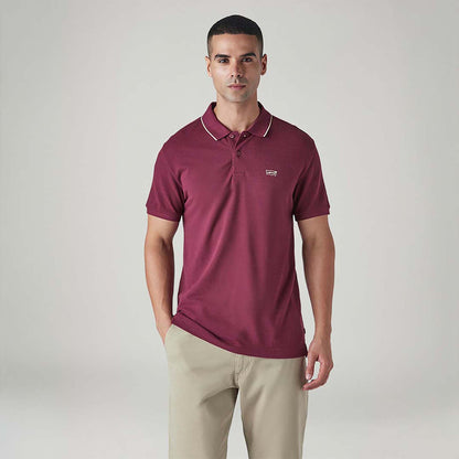 LEVI'S® MEN'S SOLID MAROON PIQUE POLO T-SHIRT - RED