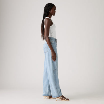 LEVI'S® WOMEN'S BAGGY DAD BARREL JEANS - MED INDIGO - WORN IN