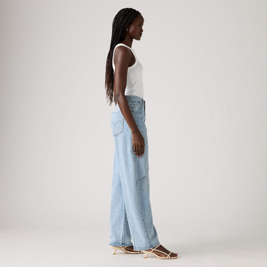 LEVI'S® WOMEN'S BAGGY DAD BARREL JEANS - MED INDIGO - WORN IN