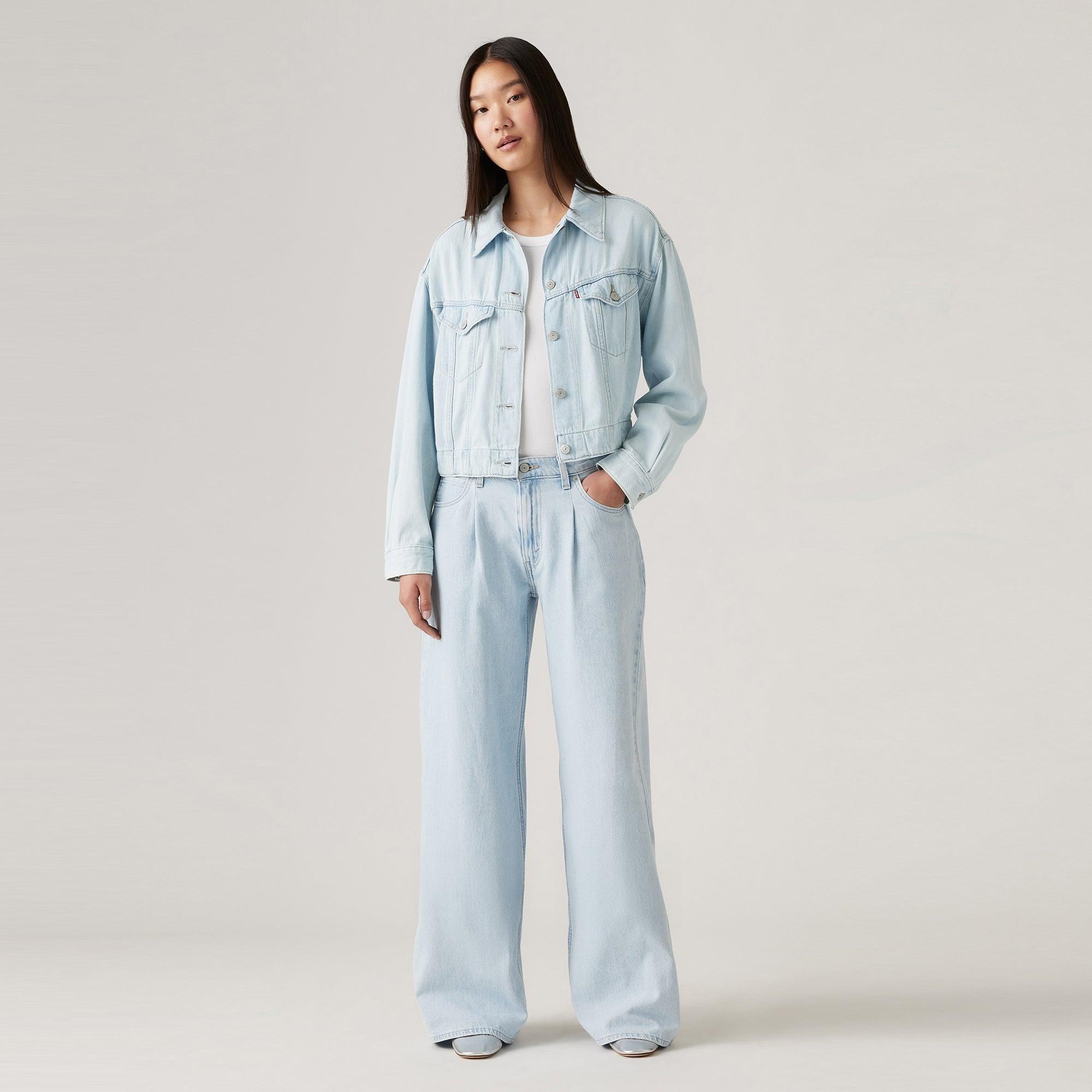 BAGGY DAD WIDE LEG JEANS LIGHT INDIGO FLAT FINISH