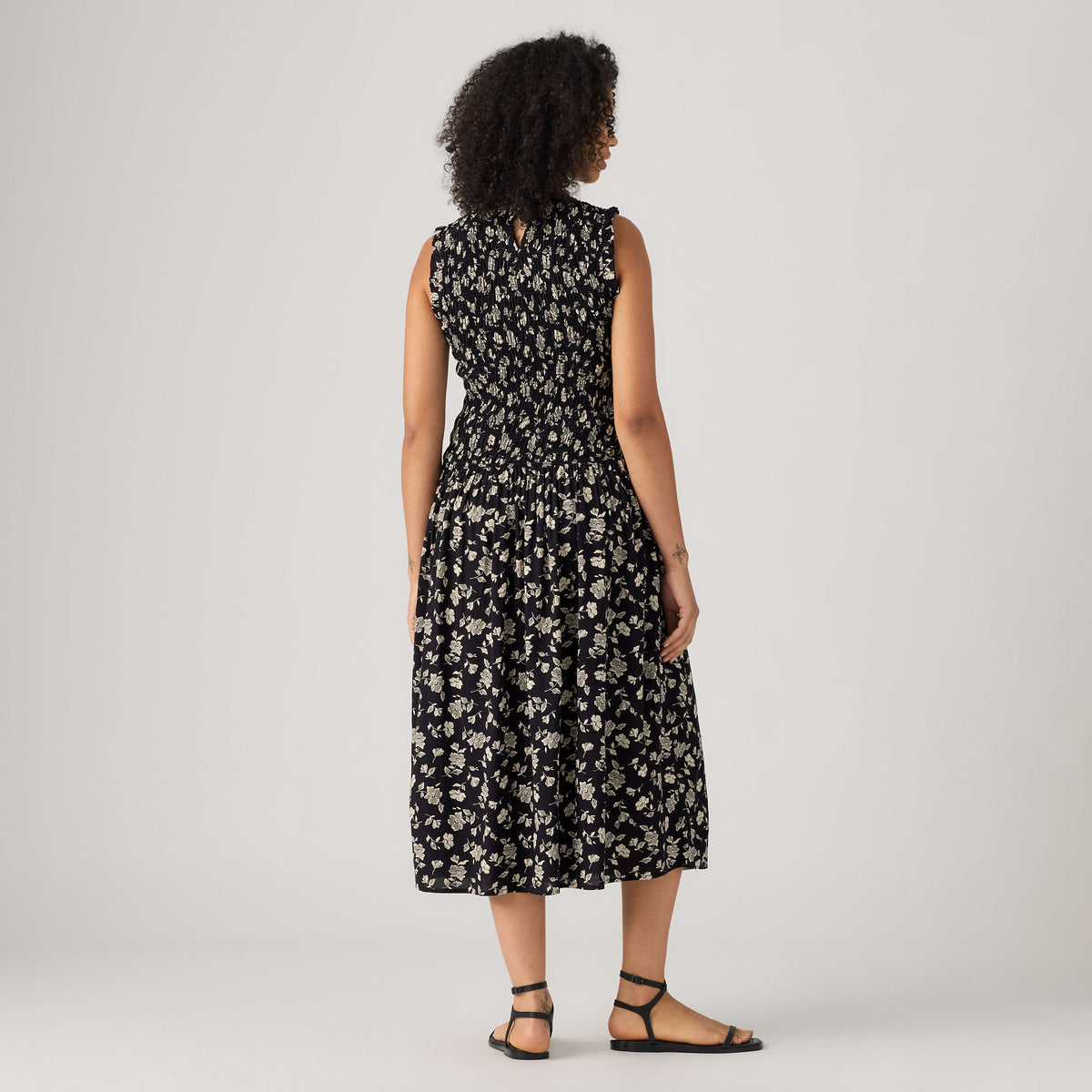 LEVI'S® WOMEN'S NATALY MIDI DRESS - BLACK