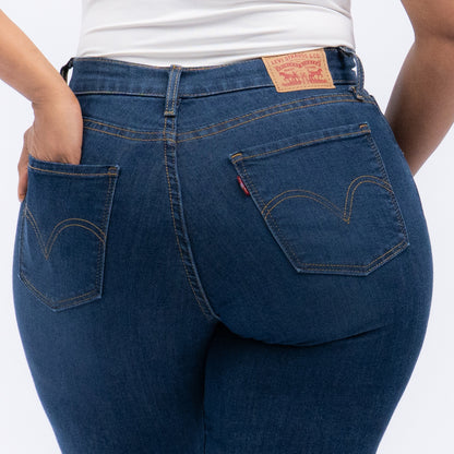 LEVI'S® WOMEN'S CURVY HIGH-RISE SUPER SKINNY - DARK INDIGO - WORN IN