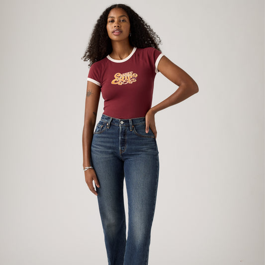 LEVI'S® WOMEN'S GRAPHIC RILEY RAGLAN TEE - RED