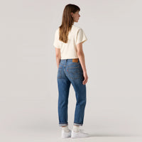 LEVI'S® WOMEN'S 501® ORIGINAL CROPPED JEANS - MED INDIGO - WORN IN