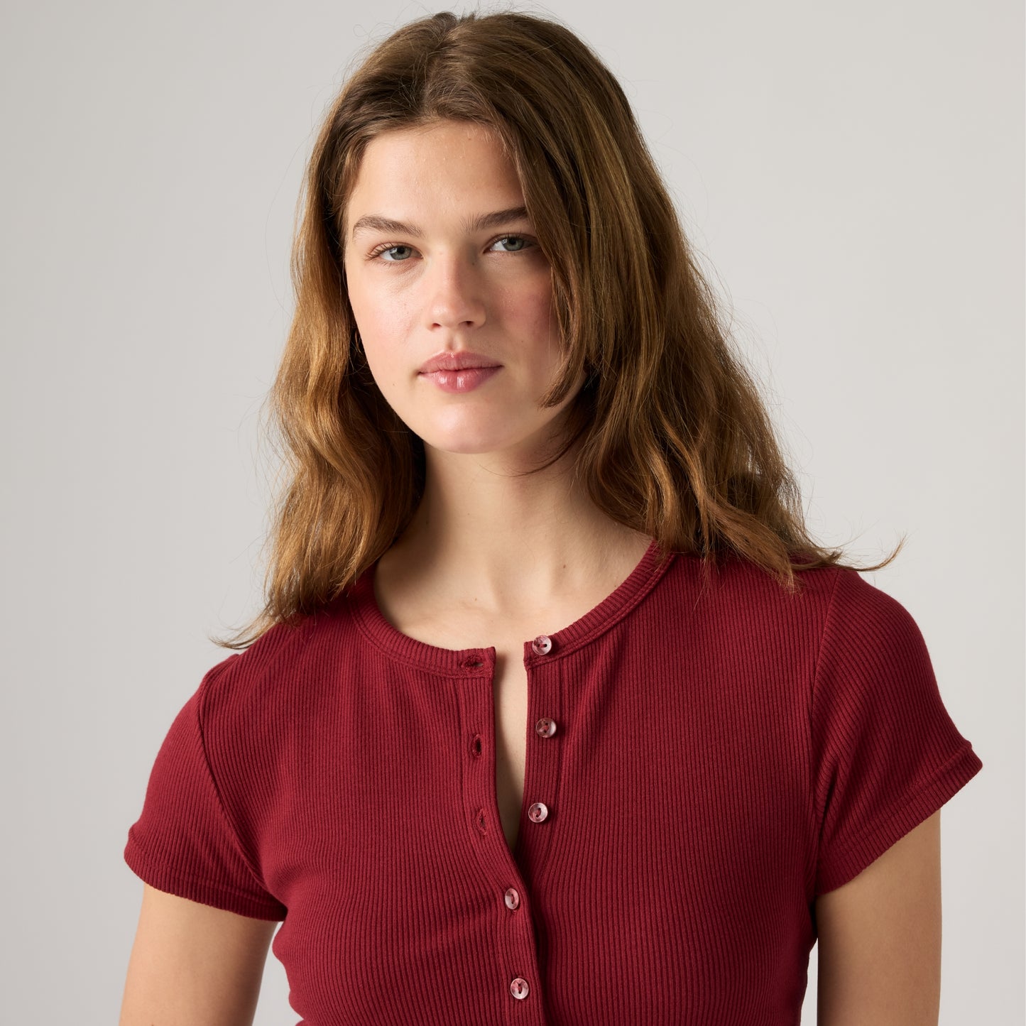 LEVI'S® WOMEN'S RORY BUTTON-THROUGH SHIRT - RED