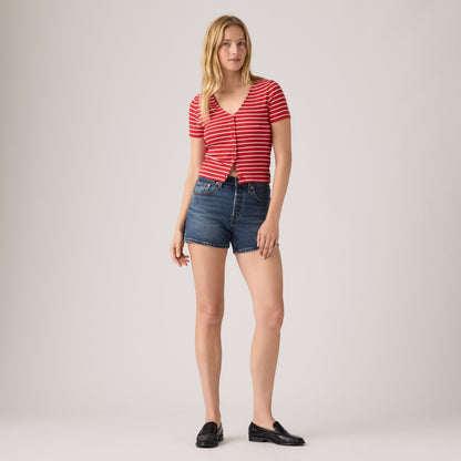 LEVI'S® WOMEN'S 501® CURVE SHORTS - DARK INDIGO  WORN IN