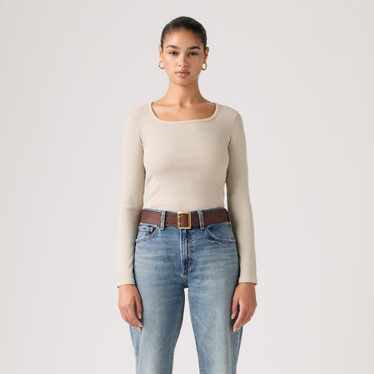 LEVI'S® WOMEN'S ESSENTIAL SQUARE NECK LONG-SLEEVE TEE - NEUTRAL