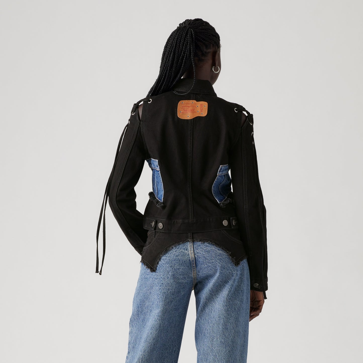 LEVI’S® X ADSB ANDERSSON BELL HALF TRUCKER JACKET - MED INDIGO - WORN IN