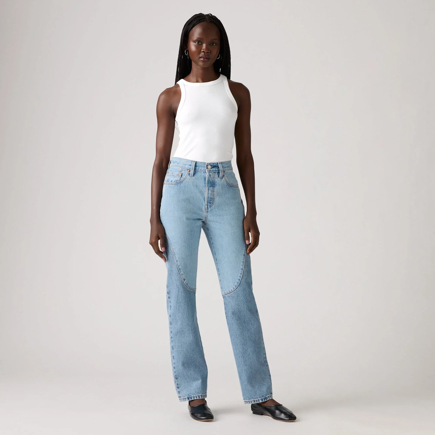 LEVI'S® WOMEN'S 501® ORIGINAL JEANS - MED INDIGO - WORN IN