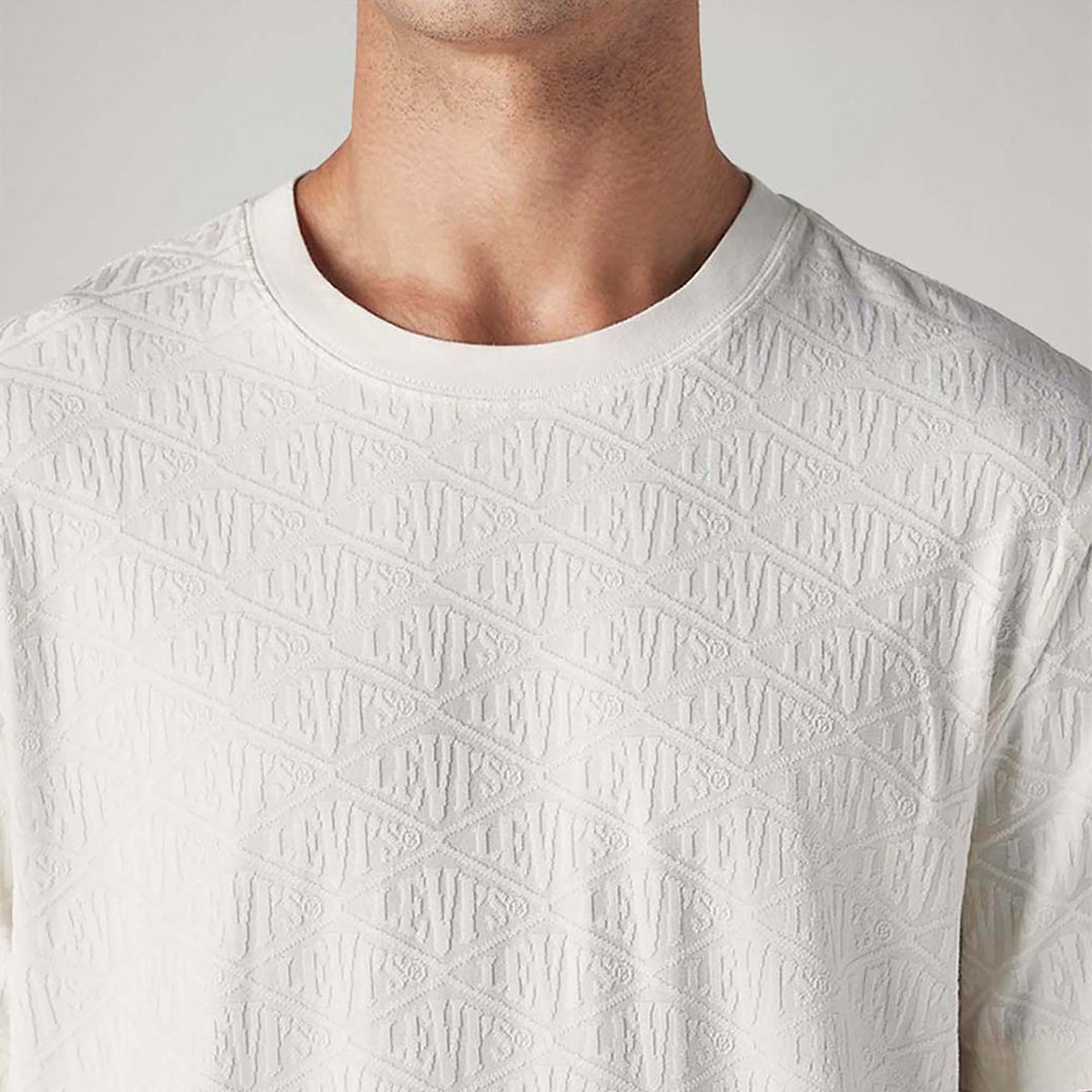LEVI'S® MEN'S TEXTURED REGULAR FIT PIQUE T-SHIRT - WHITE