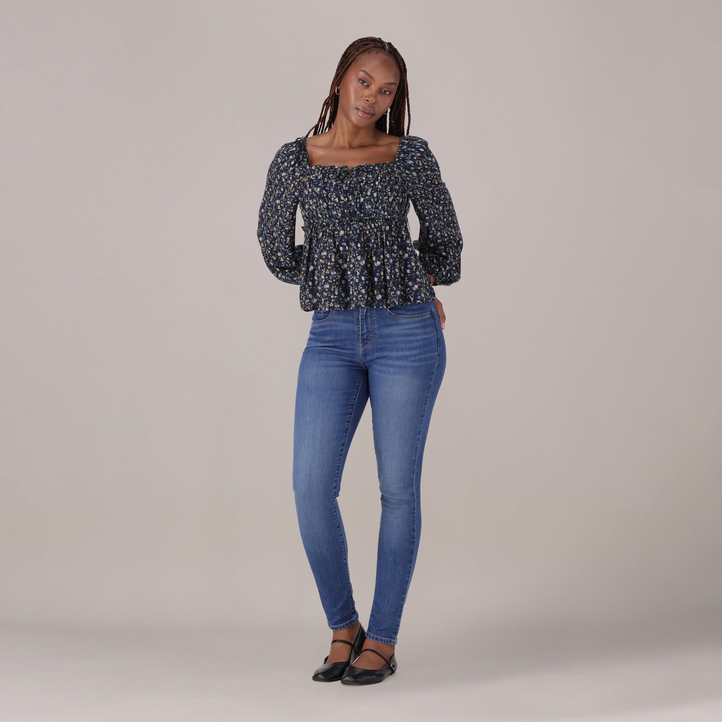 LEVI'S® WOMEN'S CURVY HIGH-RISE SUPER SKINNY  - MED INDIGO - WORN IN