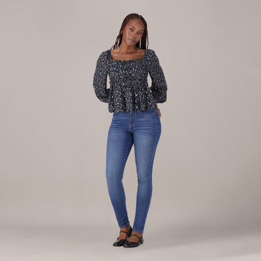LEVI'S® WOMEN'S CURVY HIGH-RISE SUPER SKINNY  - MED INDIGO - WORN IN