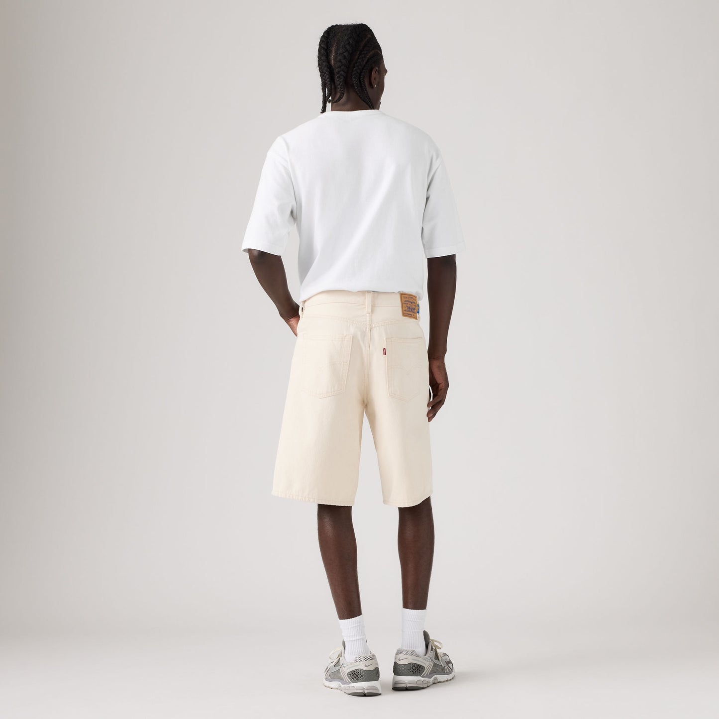 LEVI'S® FRANCE FOOTBALL 478 BAGGY SHORTS - LIGHT INDIGO - WORN IN