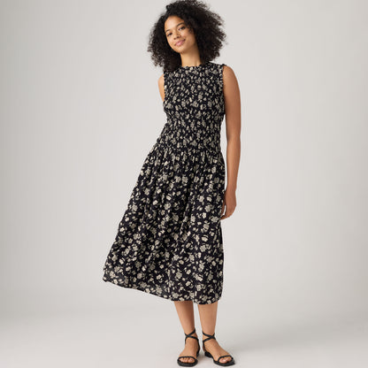 LEVI'S® WOMEN'S NATALY MIDI DRESS - BLACK