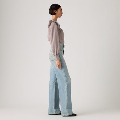 LEVI'S® WOMEN'S RIBCAGE WIDE-LEG JEANS - MED INDIGO - WORN IN