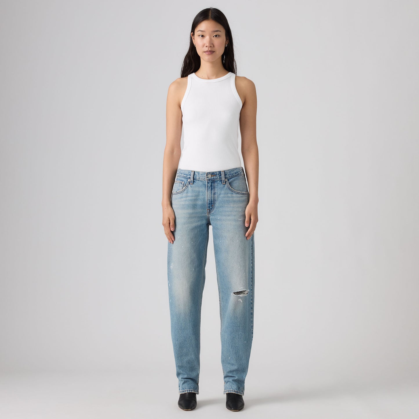 LEVI'S® WOMEN'S LOOSE TAPER JEANS - MED INDIGO - WORN IN