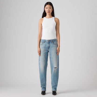 LEVI'S® WOMEN'S LOOSE TAPER JEANS - MED INDIGO - WORN IN