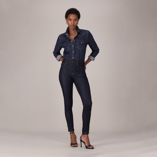 LEVI'S® WOMEN'S 720 HIGH-RISE SUPER SKINNY JEANS - DARK INDIGO - FLAT FINISH