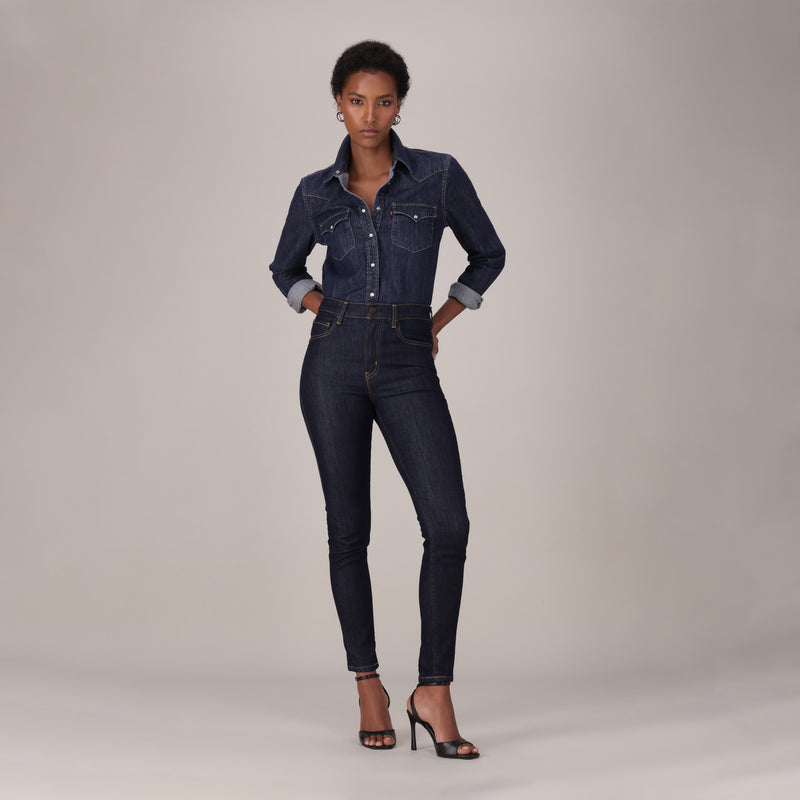 LEVI'S® WOMEN'S 720 HIGH-RISE SUPER SKINNY JEANS - DARK INDIGO - FLAT FINISH