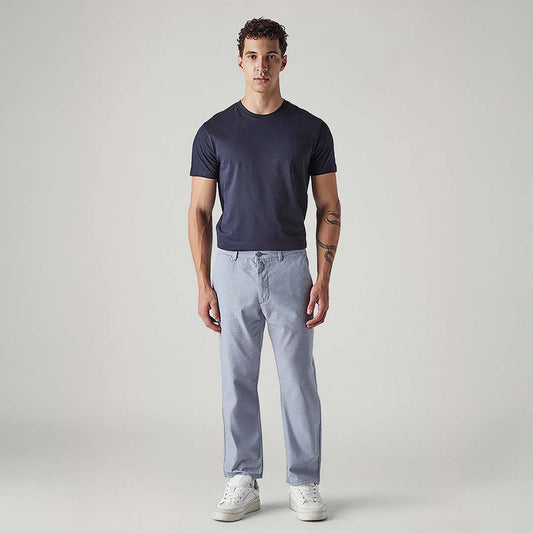 LEVI'S® MEN'S GREYISH BLUE AUTHENTIC RELAXED FIT MID RISE LINEN CHINOS - BLUE