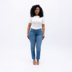 LEVI'S® WOMEN'S CURVY STRAIGHT - MED INDIGO - WORN IN