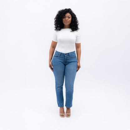 LEVI'S® WOMEN'S CURVY STRAIGHT - MED INDIGO - WORN IN