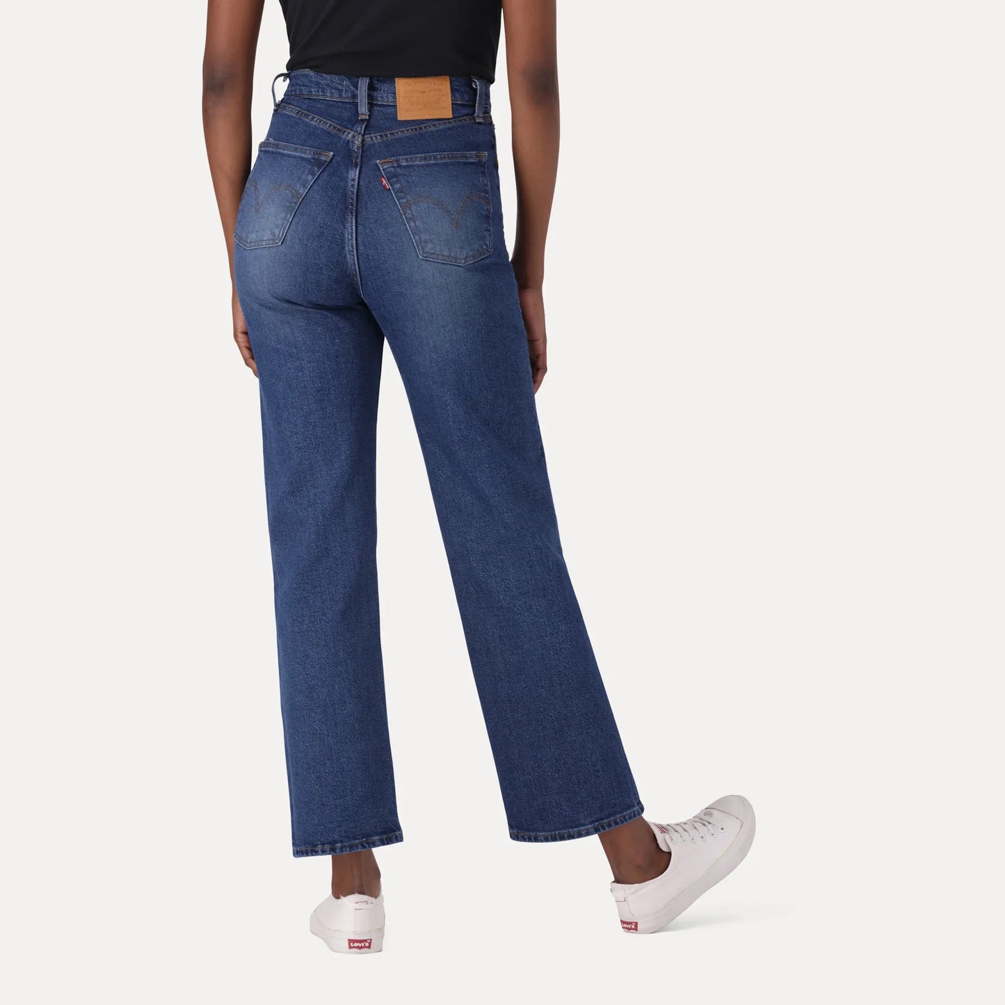 LEVI'S® WOMEN'S RIBCAGE STRAIGHT ANKLE JEANS - DARK INDIGO - WORN IN
