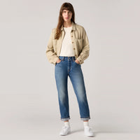 LEVI'S® WOMEN'S 501® ORIGINAL CROPPED JEANS - MED INDIGO - WORN IN