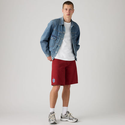 LEVI'S® ENGLAND FOOTBALL 478 BAGGY SHORTS - LIGHT INDIGO - WORN IN