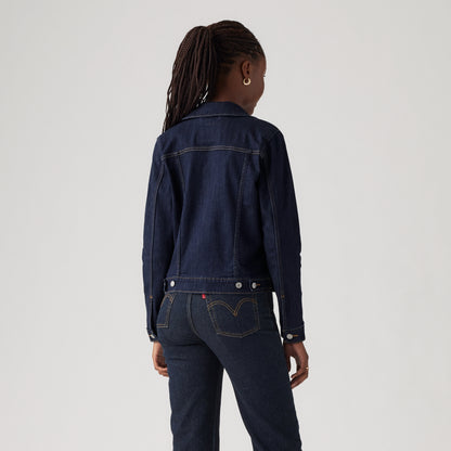 LEVI’S® WOMEN'S ORIGINAL TRUCKER JACKET - DARK INDIGO - FLAT FINISH