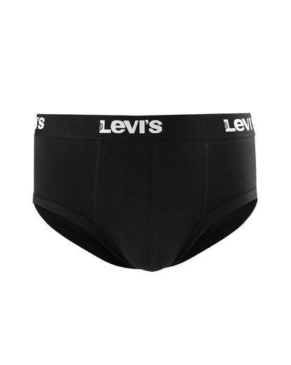 LEVI'S® MEN'S SOLID LOGO BRIEFS (2 PACK) - DARK INDIGO - FLAT FINISH