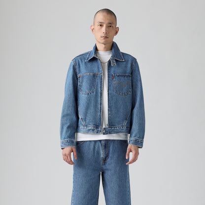 LEVI'S® MEN'S TWIST TRUCKER JACKET - MED INDIGO - WORN IN