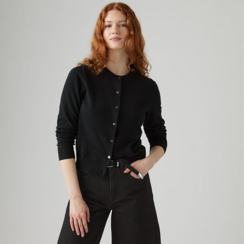 LEVI'S® WOMEN'S SUPERSOFT CREWNECK CARDIGAN - BLACK