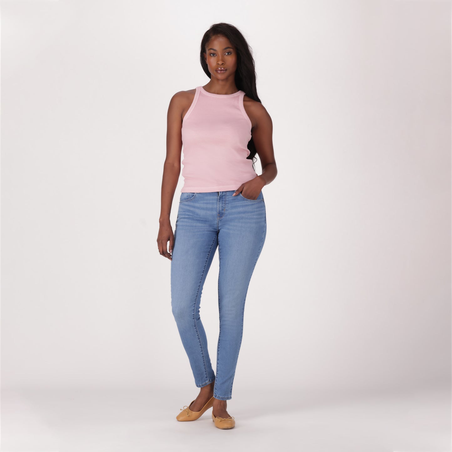 LEVI'S® WOMEN'S CURVY HIGH-RISE SUPER SKINNY  - MED INDIGO - WORN IN